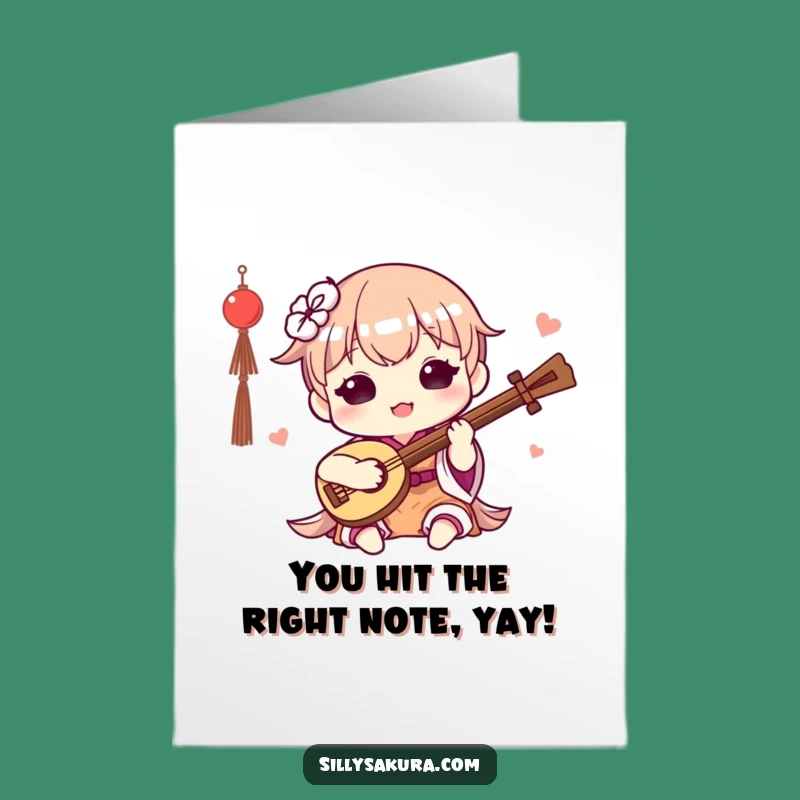 Free Printable Kawaii Musician Card: Funny Congrats Downloadable Gift