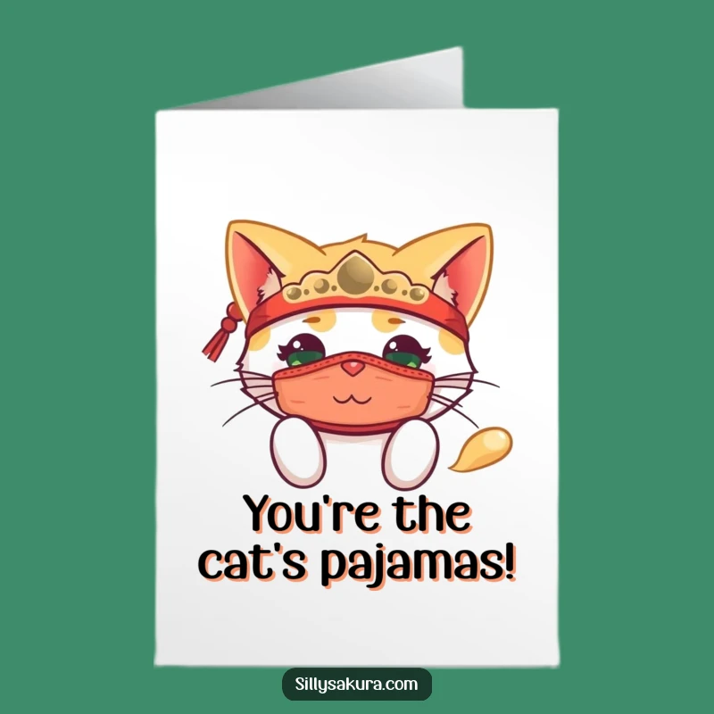 Free Printable Cat Mask Congrats Card: Playful Peek Surprise for Celebratory Downloadable Art Gift