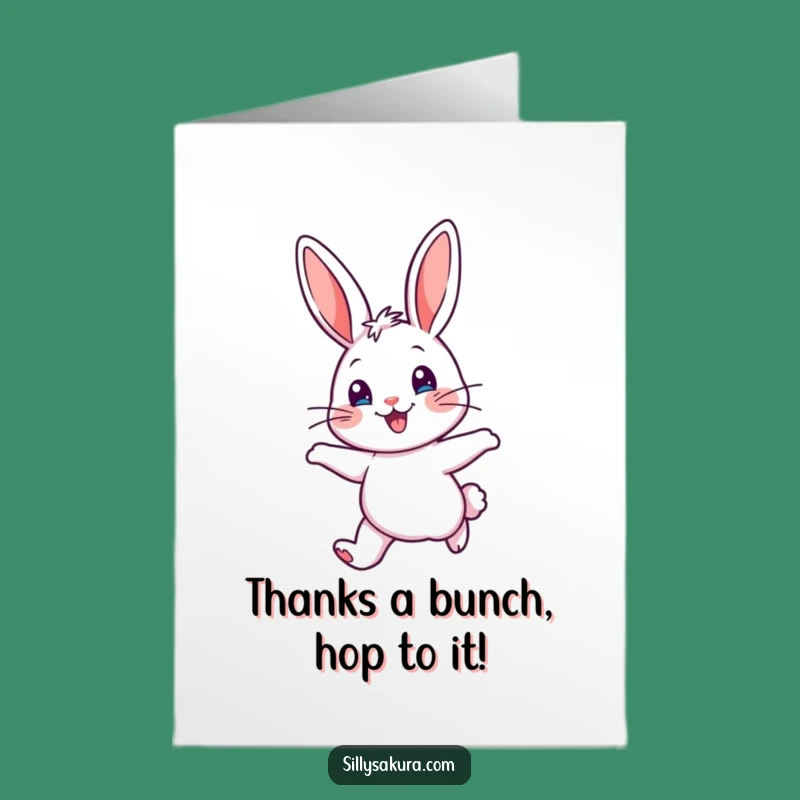 Free Printable Thank You Card: Cheerful Rabbit's Delightful Hop of Thanks