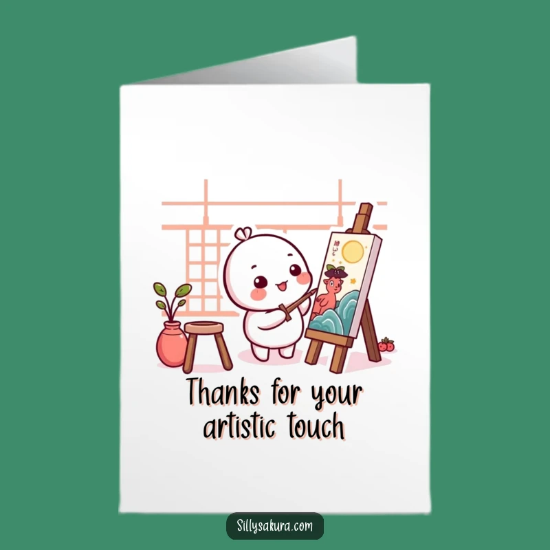 Free Printable Thank You Card: Funny Kawaii Artist for a Grateful Downloadable Gift