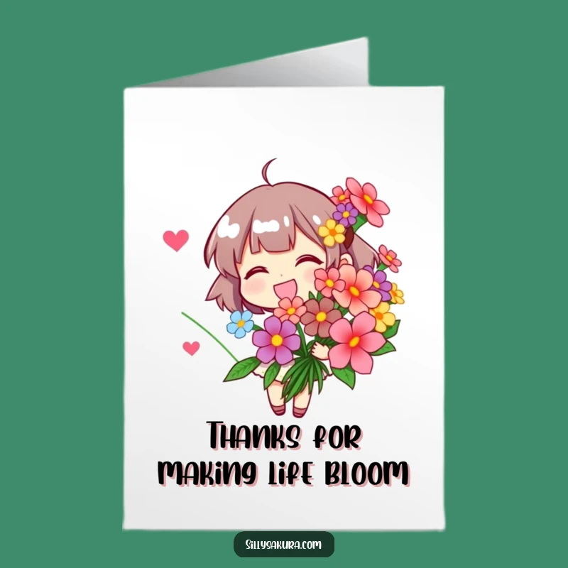 Free Printable Thank You Card: Grateful Flower Character, Thoughtful Downloadable Gift to Express Appreciation