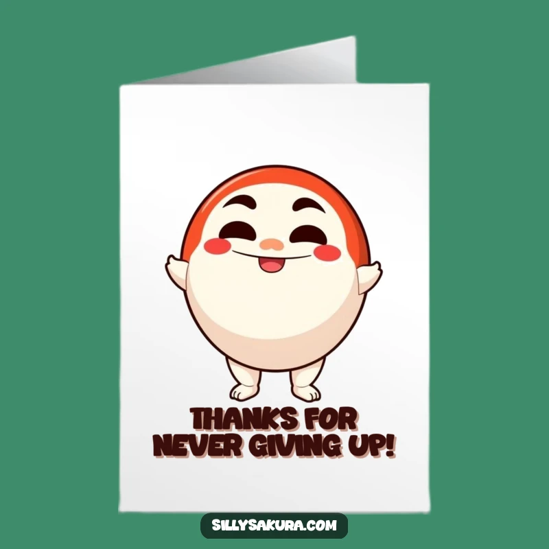 Free Printable Thank You Card: Resilient Daruma, Funny Gratitude Downloadable Gift