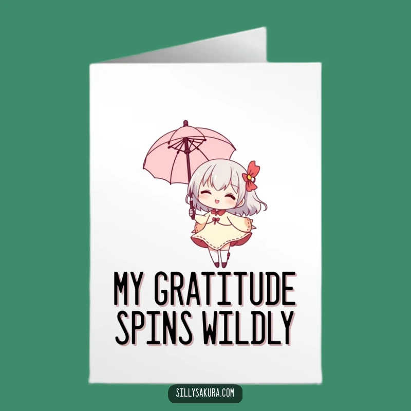 Free Printable Thank You Card: Twirling Parasol Character - Elegant & Funny!