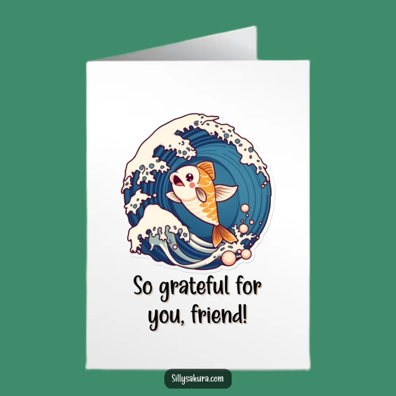 Free Printable Thank You Card: Koi Fish Wave - Funny Downloadable Gift!