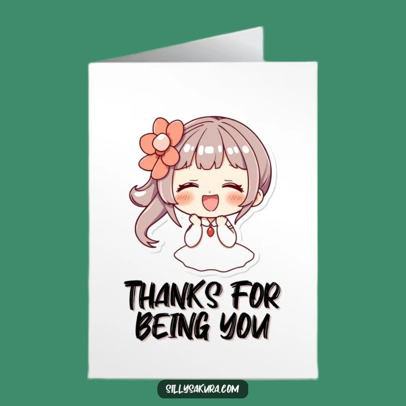 Free Printable Thanks Card: Giggling Style, Hairpin Charm, Easy Downloadable Gift!