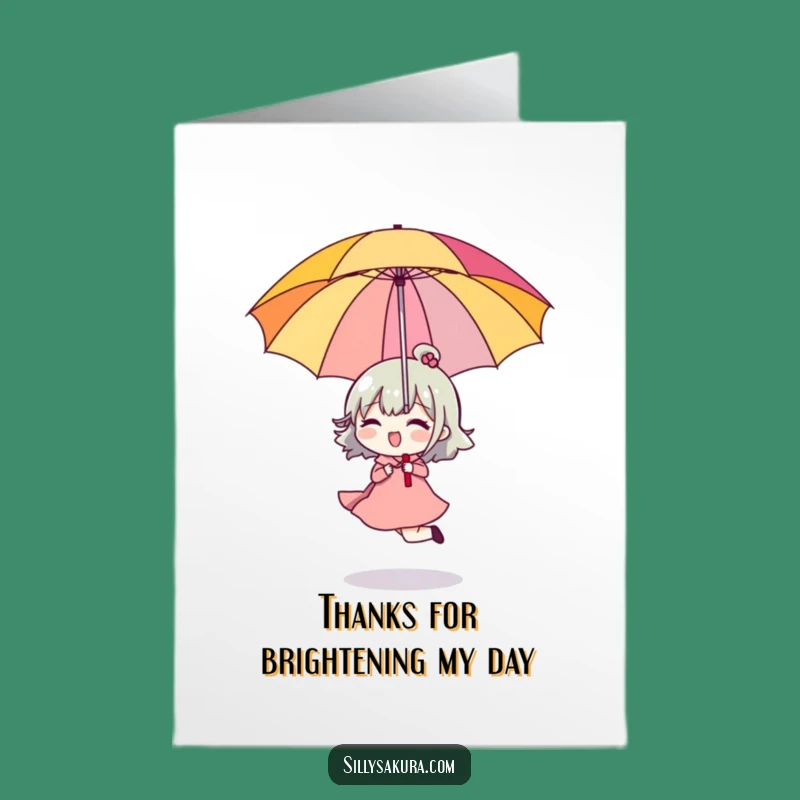 Free Printable Thank You Card: Upside Down Umbrella Thanks! Downloadable Gratitude