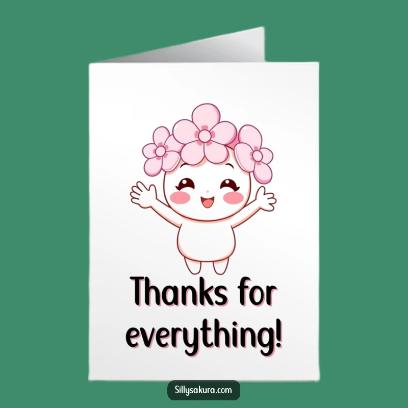 Free Printable Thank You Card: Cherry Blossom Hello Downloadable Gift