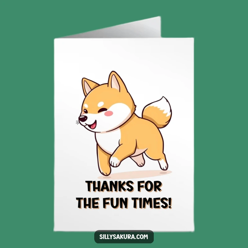 Free Printable Thank You Card: Shiba Inu's Grateful Spin - Sweet Downloadable Gift