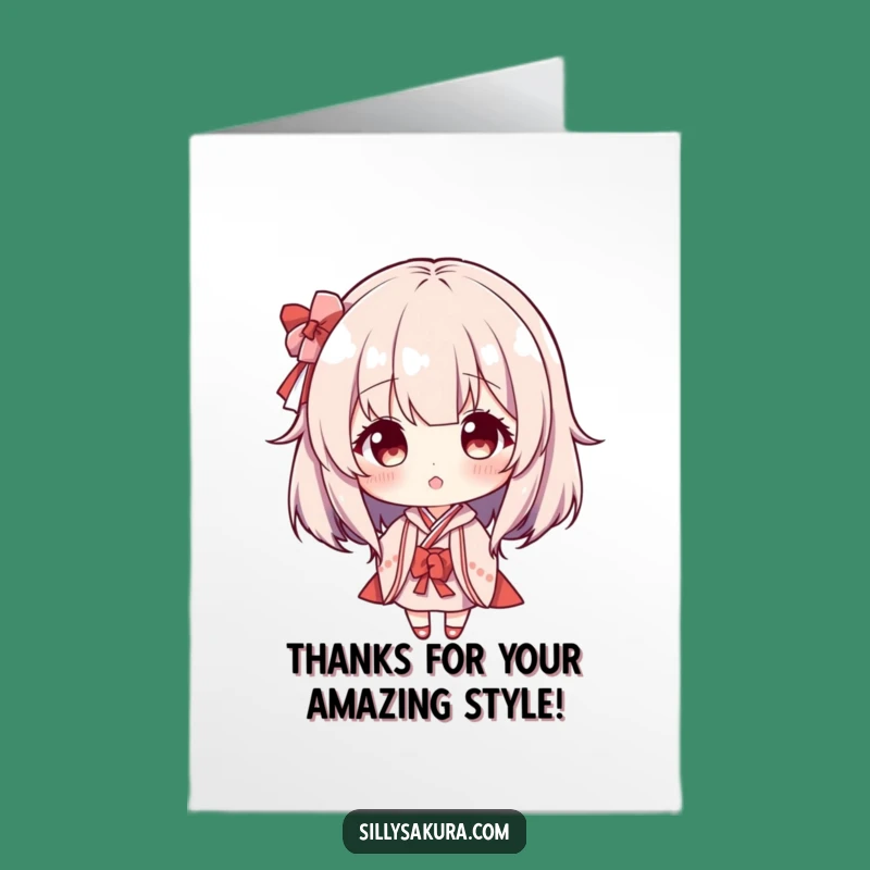 Free Printable Maiko Wig Thank You Card - A Witty Way to Appreciate!