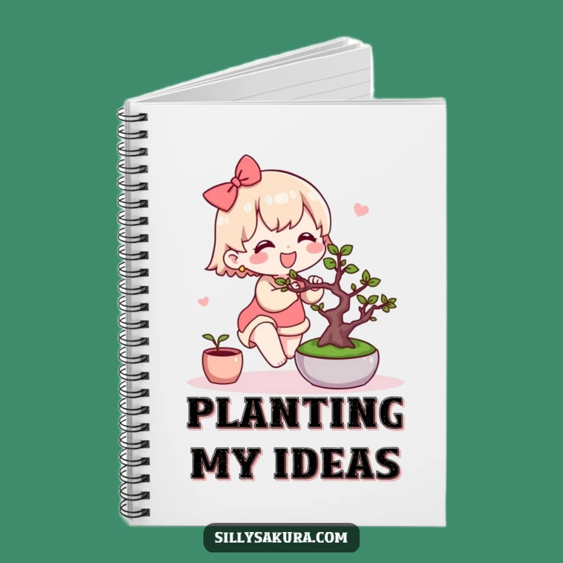 Funny Kawaii Bonsai Notebook: Journal Your Growth with a Cute Gardener's Care