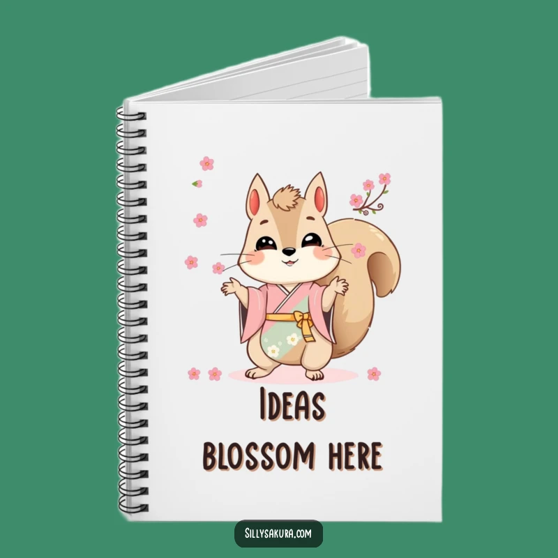Funny Squirrel Kimono Notebook - Juggling Blossoms Journal for Creative Ideas
