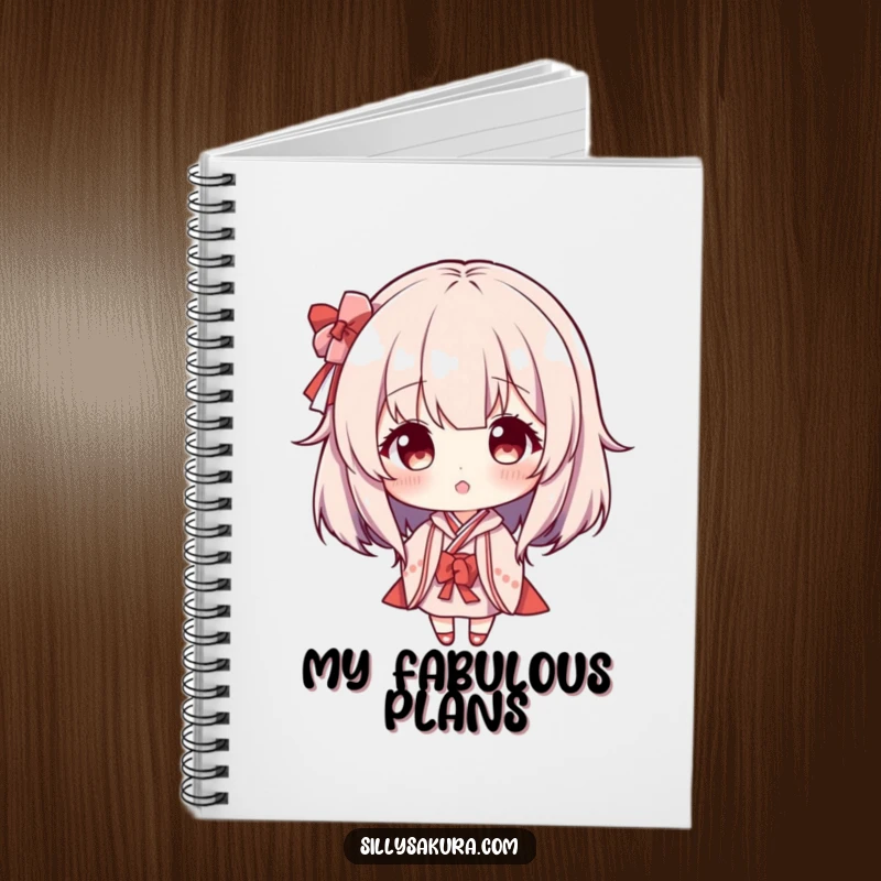 Funny Maiko Wig Notebook: A notebook cover displaying a character playfully wearing a small Maiko wig.