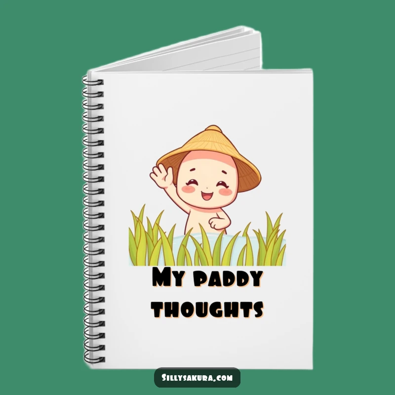 Funny Rice Paddy Character Notebook - Cheerful Journal