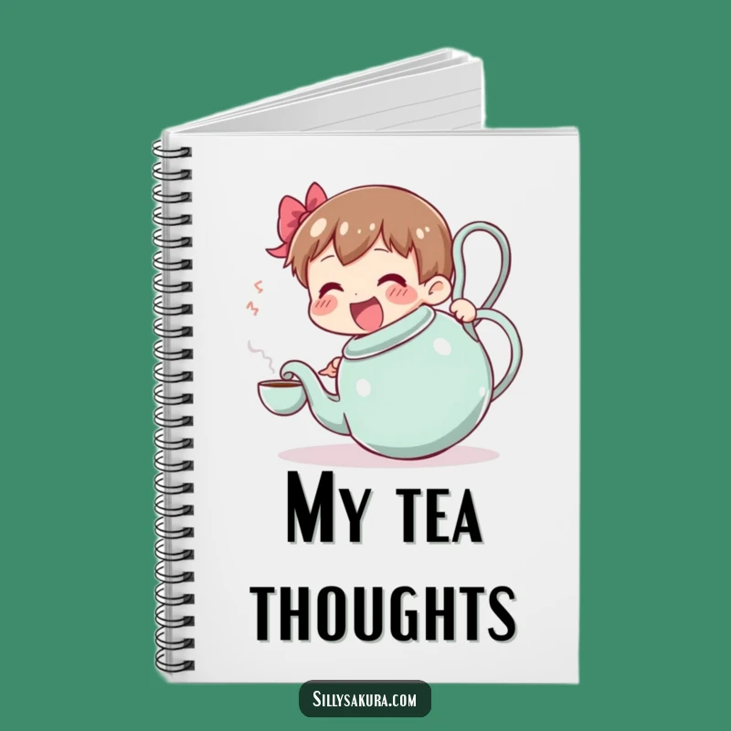 Funny Wobbling Teapot Notebook - Joyful Journal