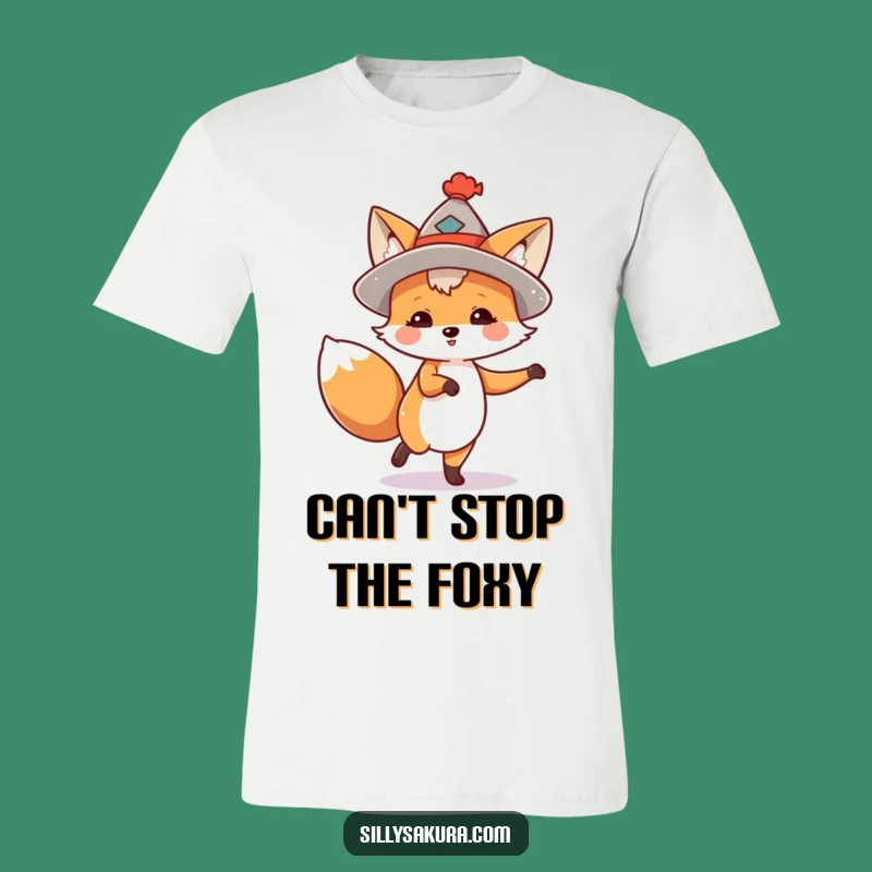 Funny Dancing Fox T-Shirt: Cute Hat-Wearing Animal - Hilarious Gift Apparel