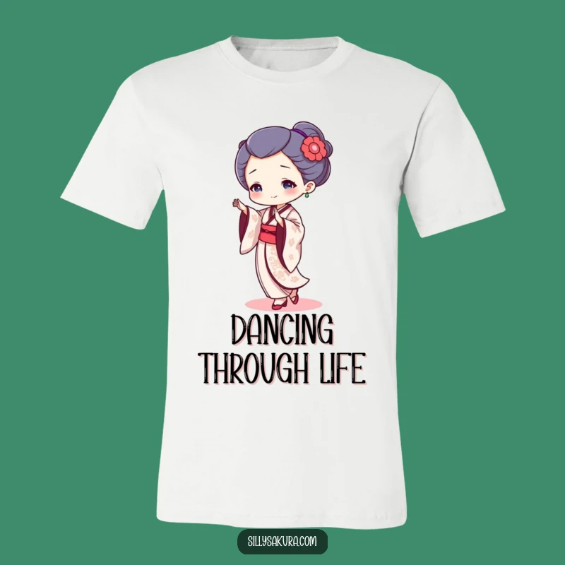 Funny Geisha Dancer T-Shirt: Tiny Character's Graceful Moves Make a Hilarious Statement!