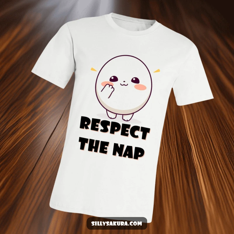 Funny Kawaii T-Shirt. A small, round cute character enthusiastically mimics a bowing gesture, perfect for spreading cheer.