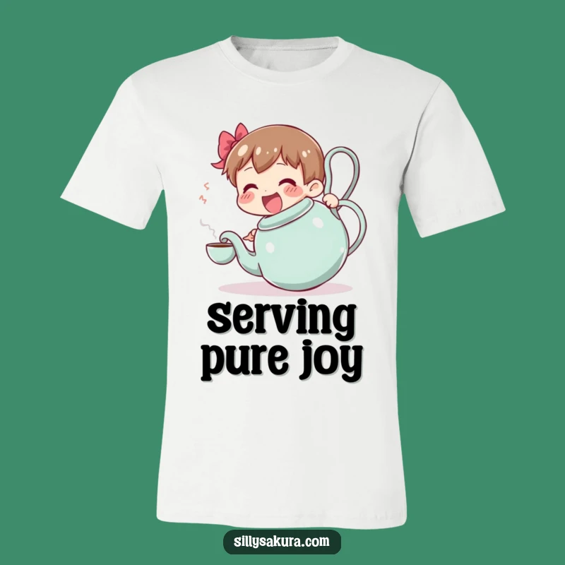 Funny Wobbling Teapot T-Shirt - Joyful Tea Serving Tee