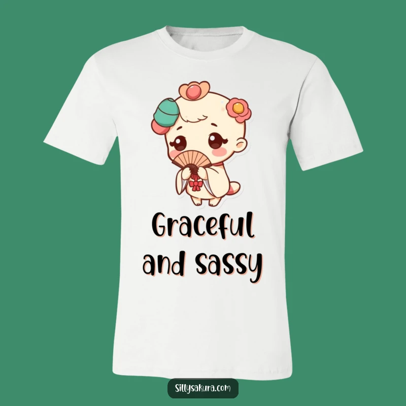Funny Kawaii Fan Pose T-Shirt: Adorable & Humorous Fashion Statement
