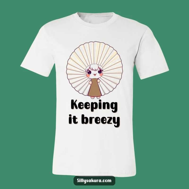 Funny Peeking Fan Character T-Shirt - Cute and Humorous Apparel