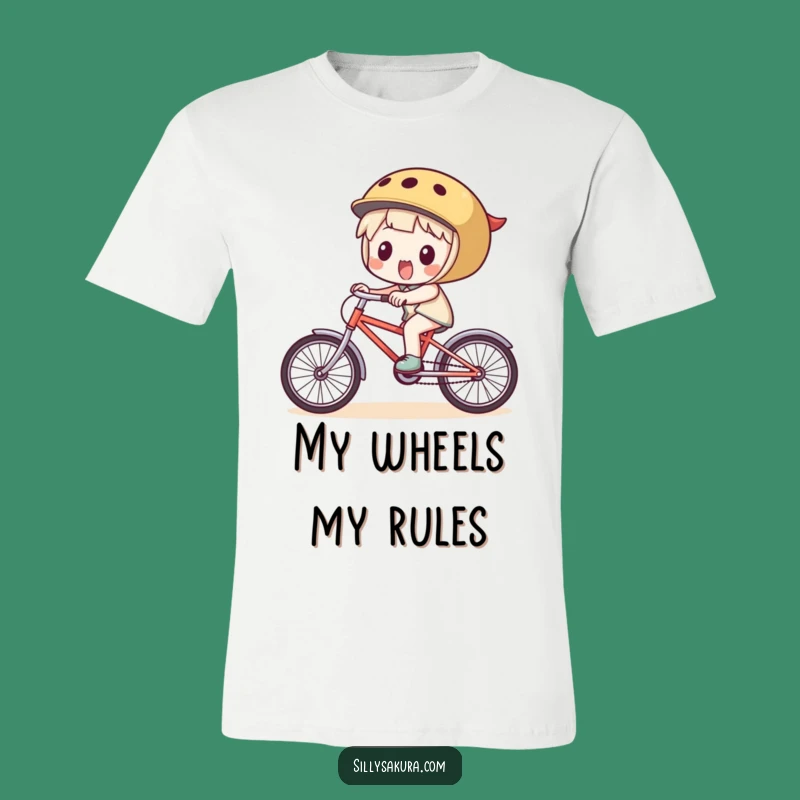 Funny Cycling Tee: Excited Character's Bicycle Adventure, A Hilarious Gift Idea