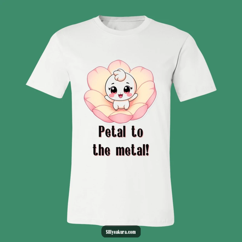 Funny Bouncing Petal Character T-Shirt - Happy & Playful Tee