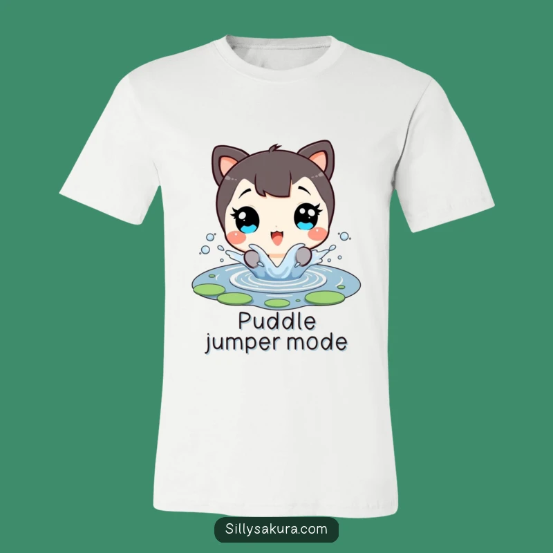 Funny Splash Tee: Delighted Character's Pond Adventure, A Hilarious Watery Gift