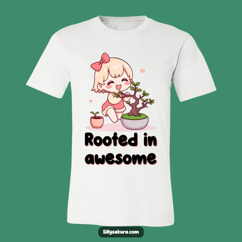 Funny Kawaii Bonsai T-Shirt: Joyful Gardener Character, Great Funny Gift Idea
