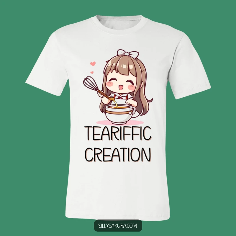 Funny Kawaii Tea Time T-Shirt: Enthusiastic Whisking Fun, Great Gift