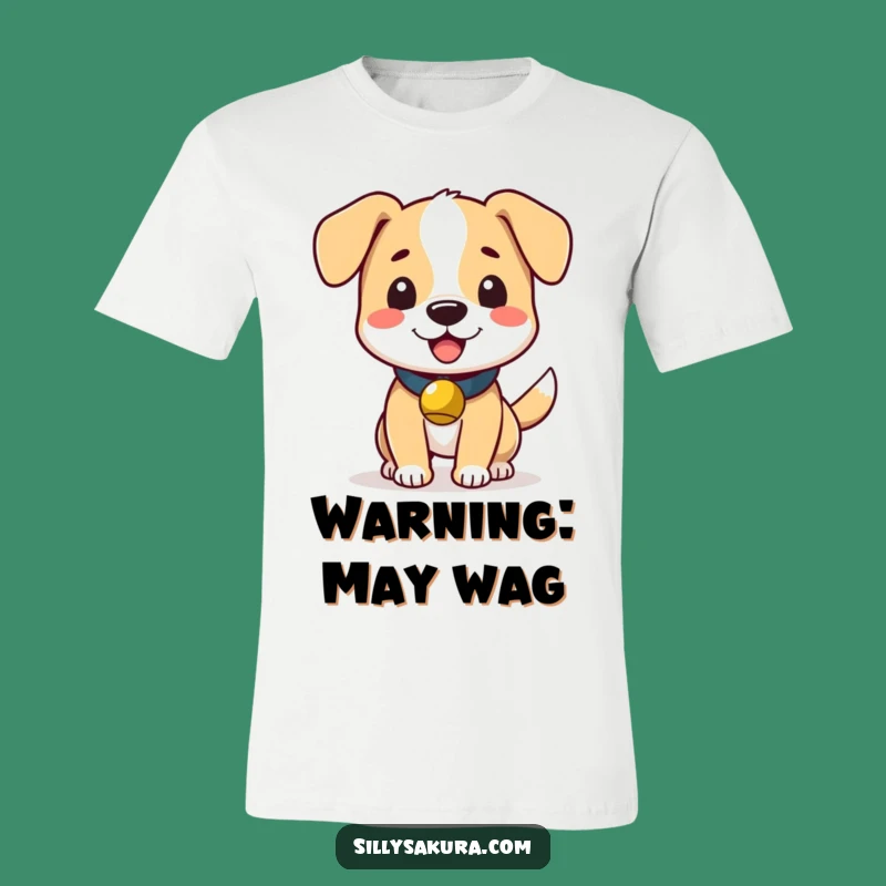 Funny Wagging Dog Bell T-Shirt: Joyful Pup - Adorable Funny Gift Apparel