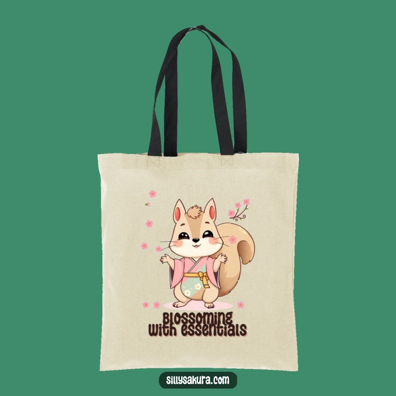 Funny Squirrel Kimono Tote Bag - Juggling Blossoms Eco-Friendly Shopping Gift