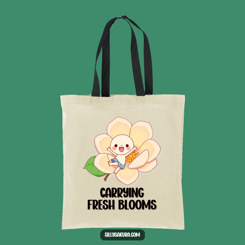 Funny Kawaii Blossom Tote Bag: Carry Your Joy, A Playful Funny Gift