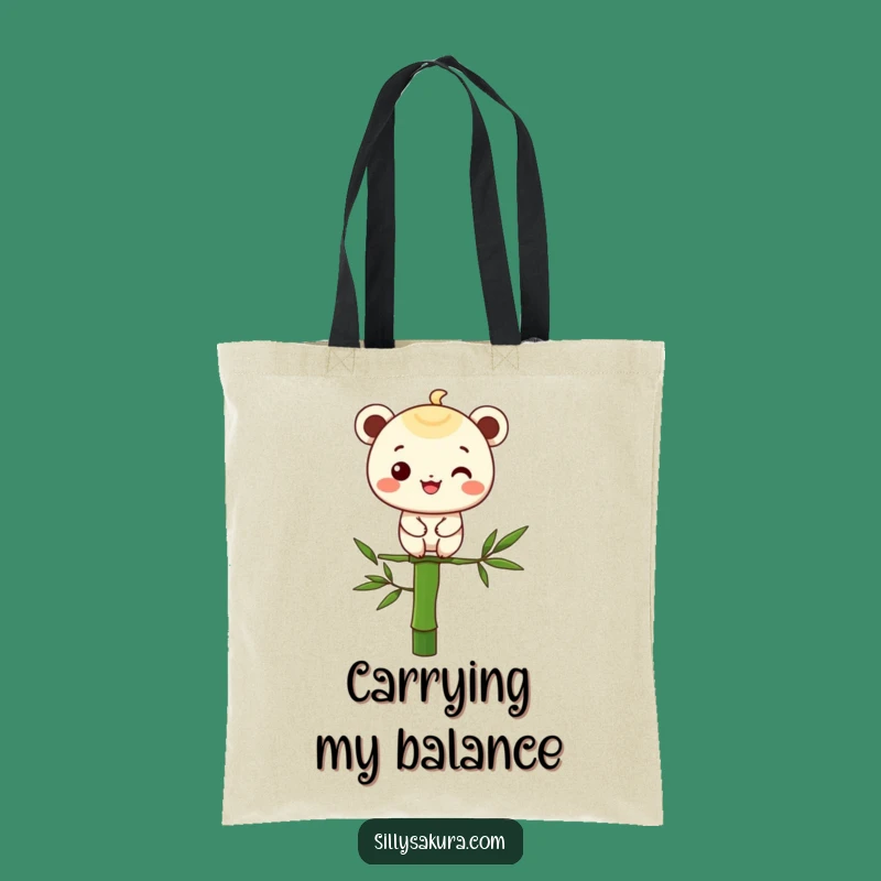 Funny Bamboo Balance Tote Bag: Carry Your Essentials with Zen-like Grace