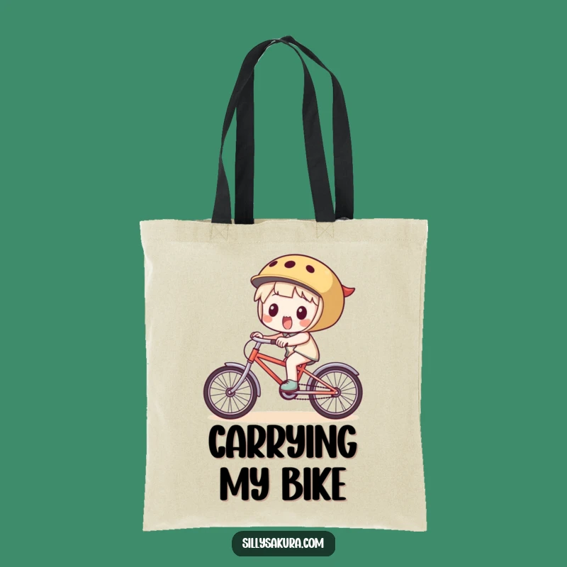Funny Shopping Bag: Character's Bicycle Journey, Stylish and Hilarious Gift