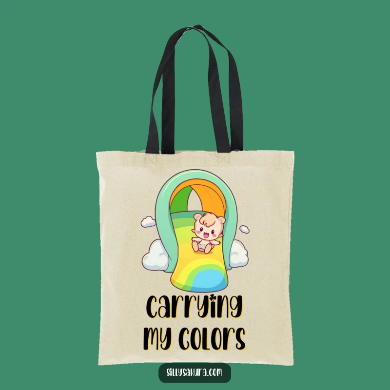 Funny Rainbow Slider Tote Bag: Carry Your Adventure Everywhere