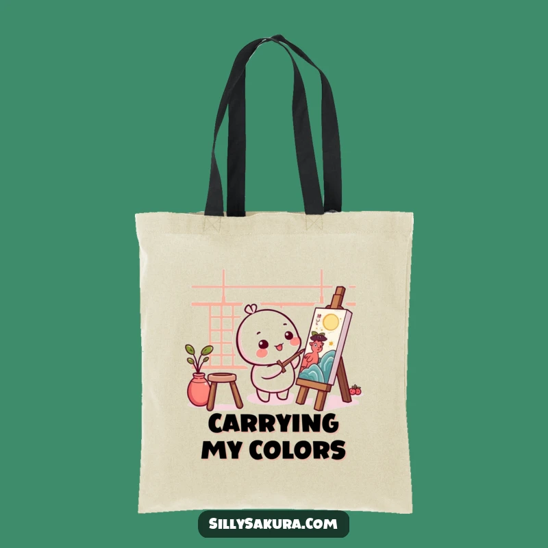 Funny Kawaii Artist Tote Bag - Carry Your Art Supplies in Style