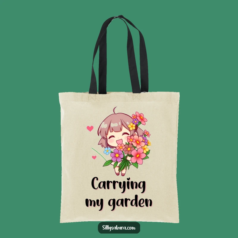 Funny Flower Tote Bag: Carry Your Blooms! A Whimsical Gift.