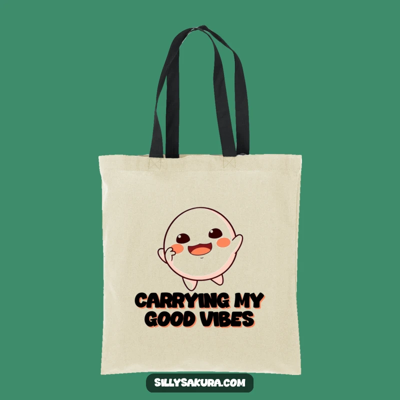 Funny Floating Daruma Tote Bag - Joyful Dancing Doll for Your Essentials