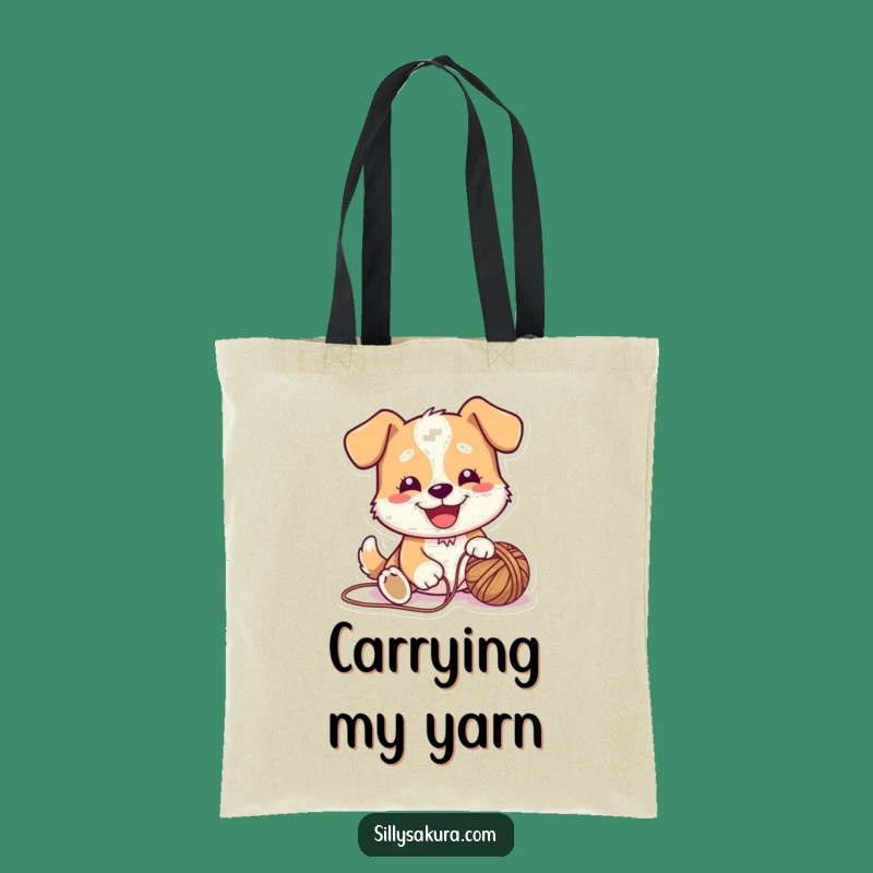 Funny Dog Yarn Tote Bag: Carry Your Essentials with Joy, Hilarious Gift