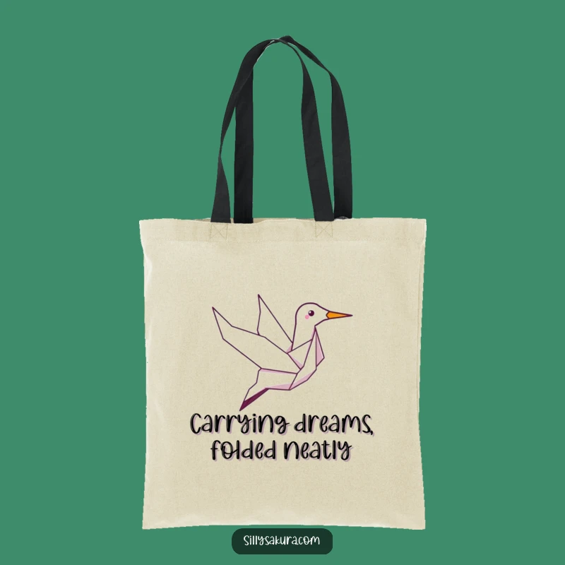 Funny Giggle Crane Tote Bag: Carry Your Laughs with This Origami Bird Design