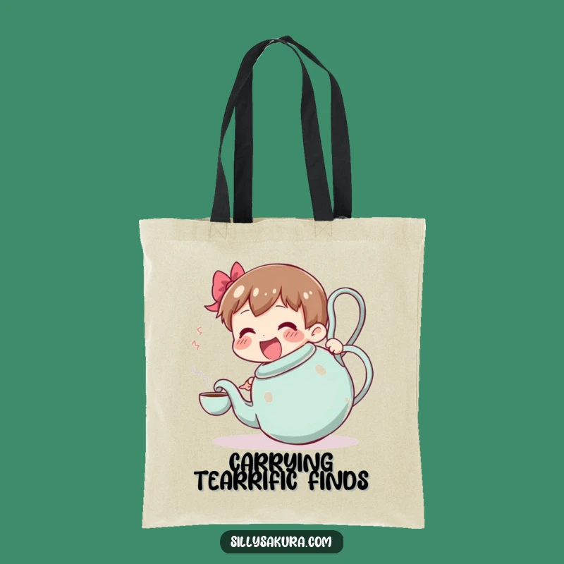 Funny Wobbling Teapot Tote Bag - Joyful Tea Accessory