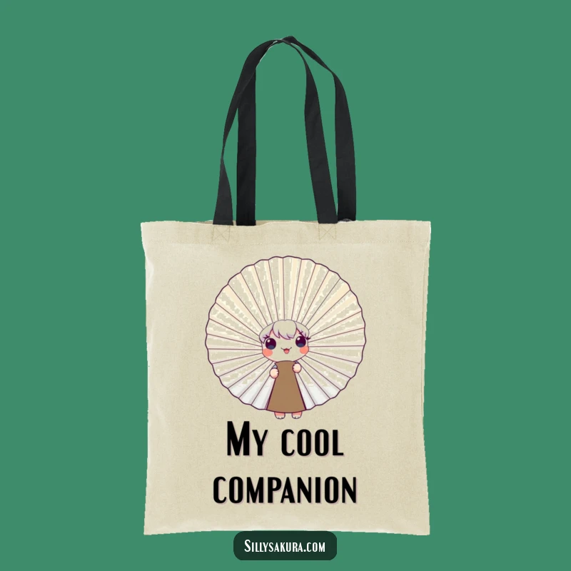 Funny Peeking Fan Character Tote Bag - Carry Your Charm Humorously